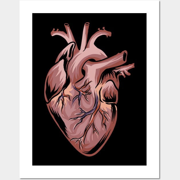 Anatomical Heart - Medical Anatomy Illustration Wall Art by Shirtbubble